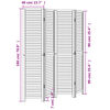 vidaXL Разделител за стая, 4 панела, черен, дърво пауловния масив