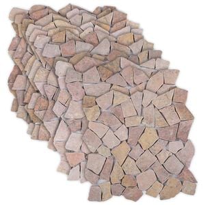 vidaXL Мозайка плочки Червено 30 x 30 cm Мрамор