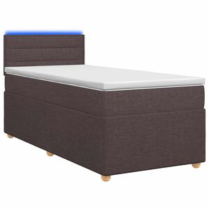 vidaXL Континентално легло с матрак Тъмен кафяв 80 x 200 cm Текстил