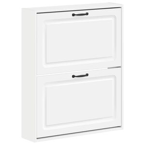 vidaXL Стенно шкафче за обувки UTRECHT 71 x 17 x 86 см Бяло