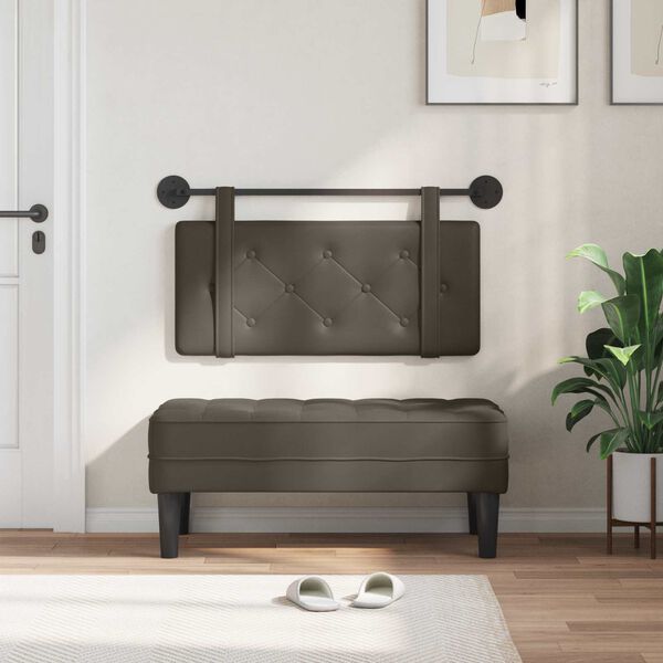 vidaXL Висяща табла Монтиране на стена Сив 90 cm Изкуствена