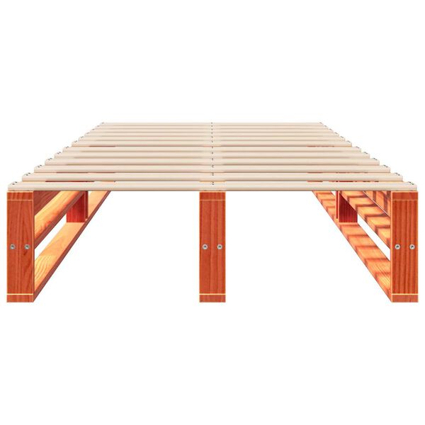 vidaXL Рамка за легло без матрак, восъчнокафяв, 100x200 см, бор масив