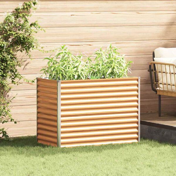 vidaXL Градинска повдигната леха 98 x 50 x 68 см Галванизирана стомана