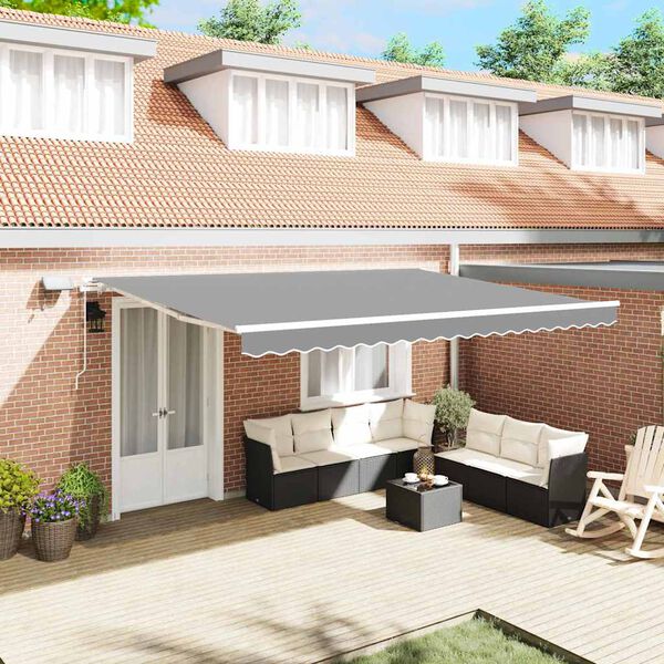 vidaXL Рамка за сенник Бяло 400 × 300 cm Алуминий