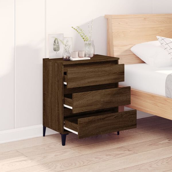 vidaXL Сайдборд, Кафяв дъб, 60x35x70 см, инженерно дърво