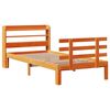 vidaXL Рамка за легло с табла, восъчнокафяв, 75x190 см, бор масив