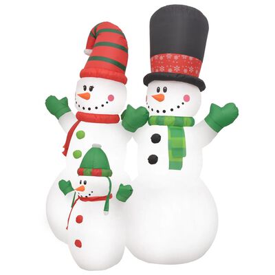 vidaXL Коледни надуваеми снежни човеци Santa Family LED IP44 240 см