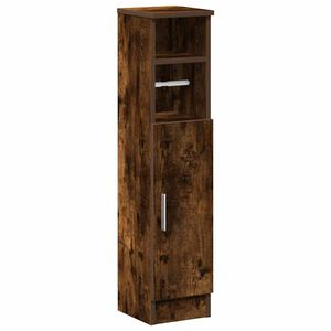 vidaXL Шкаф за баня с поставка за ролкови ролки, опушен дъб, 20,5x22x90 см