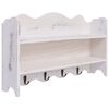 vidaXL Стенна закачалка за палта, бяла, 50x10x30 см, дърво