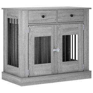vidaXL Мебели за кучешка клетка Сив Сонома 90 x 47,5 x 80 см