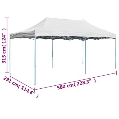 vidaXL Професионална сгъваема парти шатра, 3x6 м, стомана, бяла