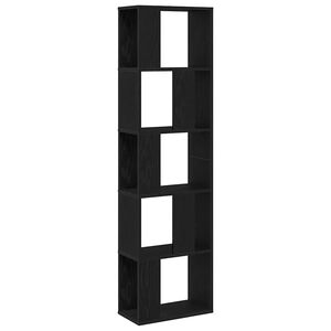 vidaXL Библиотека 5.0 нива 45 x 23,5 x 162,5 см Черния дъб