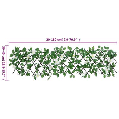 vidaXL Решетка от изкуствен бръшлян разширяема зелена 180x30 см
