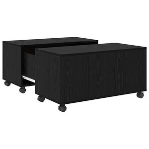 vidaXL Масичка за кафе Черния дъб 75 x 75 x 38 cm Инженерна дървесина