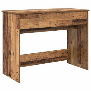 vidaXL Козметична маса с чекмедже Старо дърво 100 x 45 x 76 см