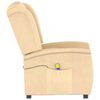 vidaXL 2-местен масажен реклайнер, кремав, микрофибърна тъкан