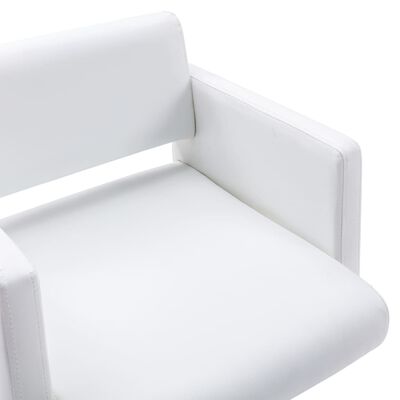 vidaXL Фризьорска мивка със салонен стол от изкуствена кожа