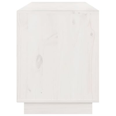vidaXL ТВ шкаф, бял, 176x37x47,5 см, бор масив