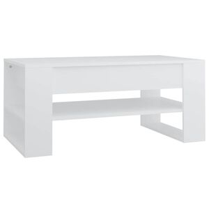 vidaXL Маса за кафе, бяла, 102x55x45 см, инженерно дърво