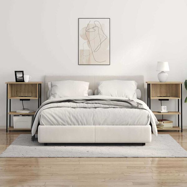 vidaXL Нощен шкаф Сонома дъб 55 x 31 x 76 см Инженерно дърво