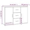 vidaXL Страничен шкаф, дъб сонома, 91x29,5x65 см, инженерно дърво