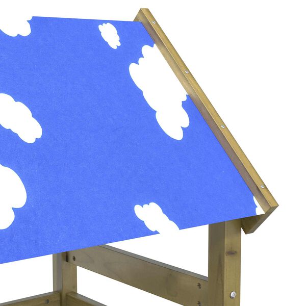 vidaXL Игрална кула Кафяво Солидна импрегнирана дървесина