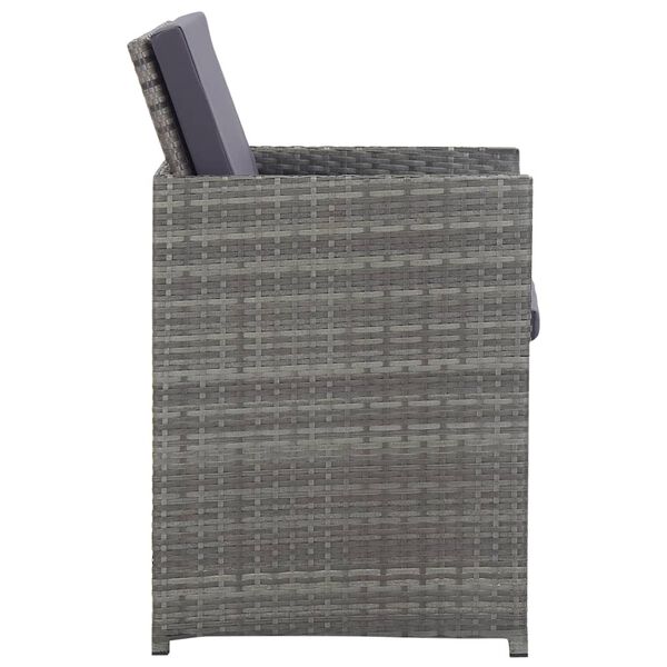 vidaXL Градински комплект с възглавници, 9 части, полиратан, антрацит