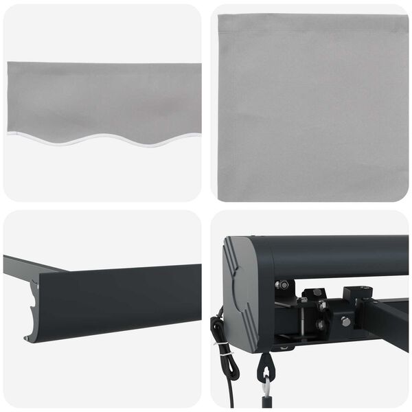 vidaXL Сенник Светлосиво 350 x 250 x 165 см Полиестер и алуминий