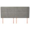 vidaXL Горна табла за легло с уши, светлосива,183x23x118/128 см,кадифе
