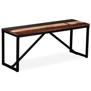 vidaXL Пейка от регенерирано дърво масив, 110х35х45 см