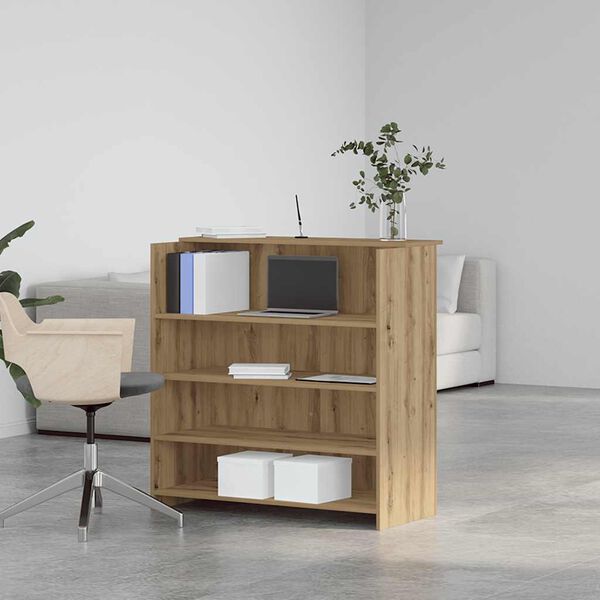 vidaXL Приемно бюро, дъб артизан, 100x50x103,5 см, инженерно дърво