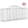 vidaXL Габионни кошници арка 2 бр 200x50x80/100 см поцинковано желязо