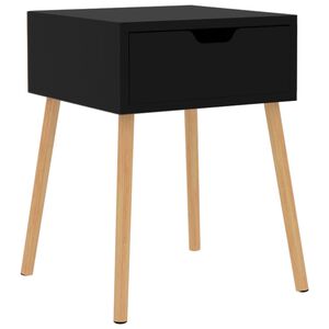 vidaXL Нощно шкафче, черен гланц, 40x40x56 см, инженерно дърво