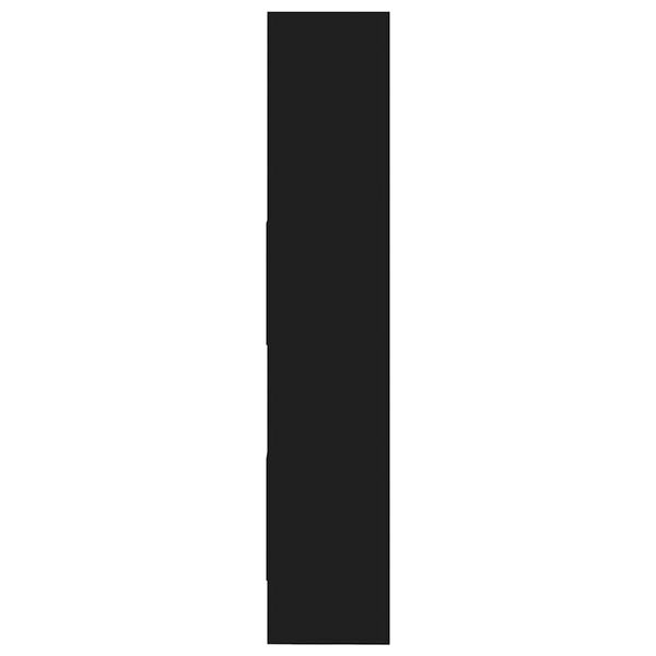 vidaXL Библиотека, черна, 60x35x180 см, инженерно дърво