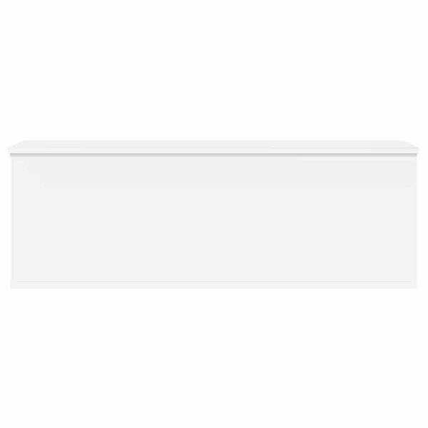 vidaXL Кутия за съхранение, бяла, 102x35x35 см, инженерна дървесина