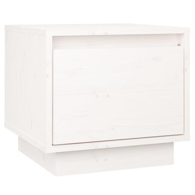 vidaXL Нощни шкафчета, 2 бр, бели, 35x34x32 см, борово дърво масив