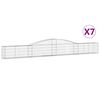 vidaXL Габионни кошници арка 7 бр 400x30x40/60 см поцинковано желязо