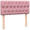 vidaXL Боксспринг легло с матрак, розово, 100x220 см, кадифе