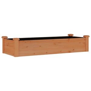 vidaXL Градинска повдигната леха с вложка кафяв 120x45x25 см ела масив
