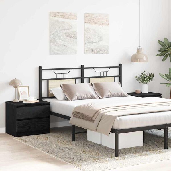 vidaXL Нощен шкаф 2 pcs Черния дъб 50 x 40 x 43,5 см Инженерно дърво