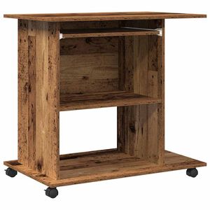 vidaXL Компютърно бюро от старо дърво 80x50x75 cm Инженерна дървесина