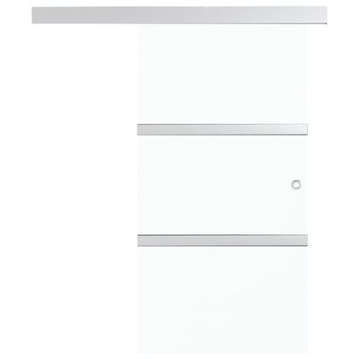 vidaXL Плъзгаща врата, ESG стъкло и алуминий, 90x205 см, сребриста