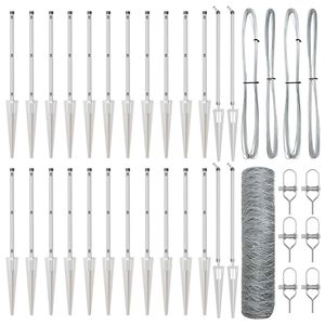 vidaXL Стълб за ограда. Сребристо