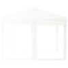 vidaXL Сгъваема парти палатка със странични стени, бяла, 3x3 м