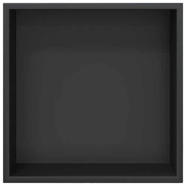 vidaXL Душ ниша, матово черно, 32x32x9 см, неръждаема стомана