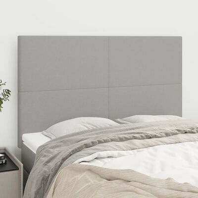 vidaXL Горни табли за легло, 4 бр, светлосиви, 72x5x78/88 см, плат