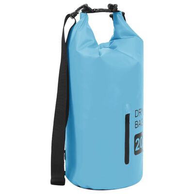 vidaXL Суха торба с цип, синя, 20 л, PVC