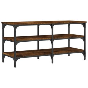 vidaXL Пейка за обувки, опушен дъб, 100x38,5x49 см, инженерно дърво