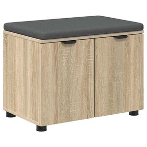vidaXL Пейка за коридор с възглавница Сонома дъб 60 x 38 x 46 см