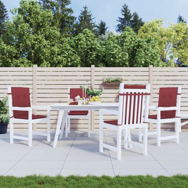 vidaXL Възглавници за столове 4 бр меланж виненочервени 100x50x4 см